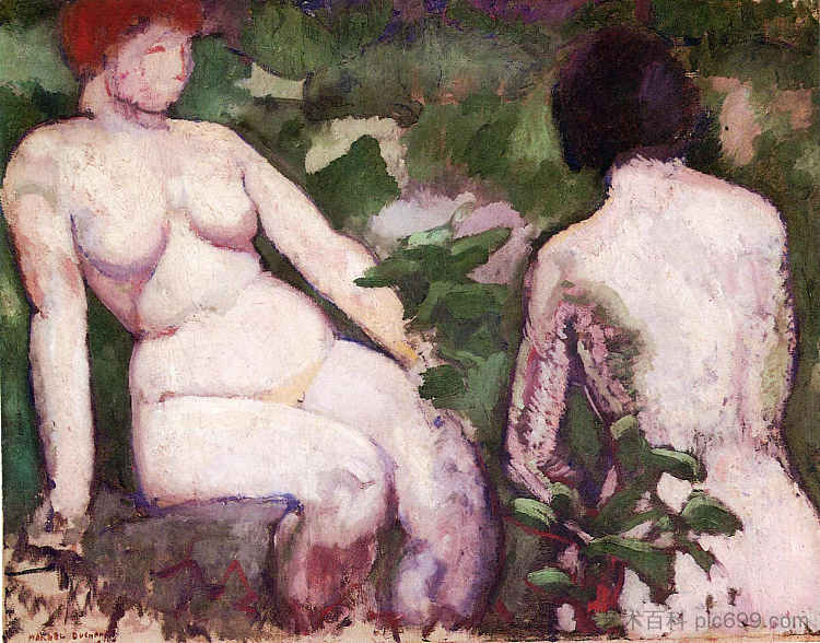 两个裸体 Two Nudes (1910; France  )，马塞尔·杜尚