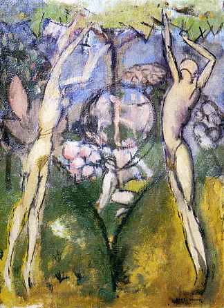 春天的年轻女孩和男人 Young Girl and Man in Spring (1911; France                     )，马塞尔·杜尚