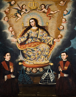 坐着的麦当娜与加西亚兄弟的毕业典礼 Seated Madonna with Graduation of the García Brothers (1760)，马科斯·萨帕塔