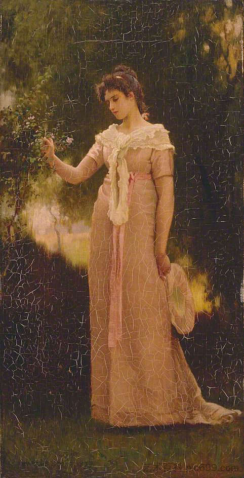 花园里的女孩 A Girl in a Garden (1879)，马库斯·斯诺