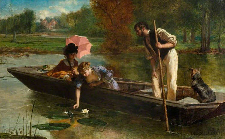 泰晤士河上的宜人景点 A Pleasant Spot on the Thames (1863)，马库斯·斯诺