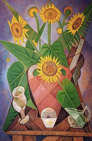 立体主义向日葵 Cubist Sunflowers，玛丽·沃罗比耶夫