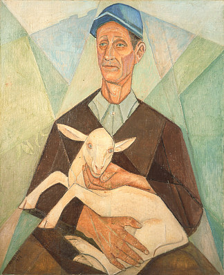 农民和他的山羊 Peasant Farmer with his Goat (1953)，玛丽·沃罗比耶夫