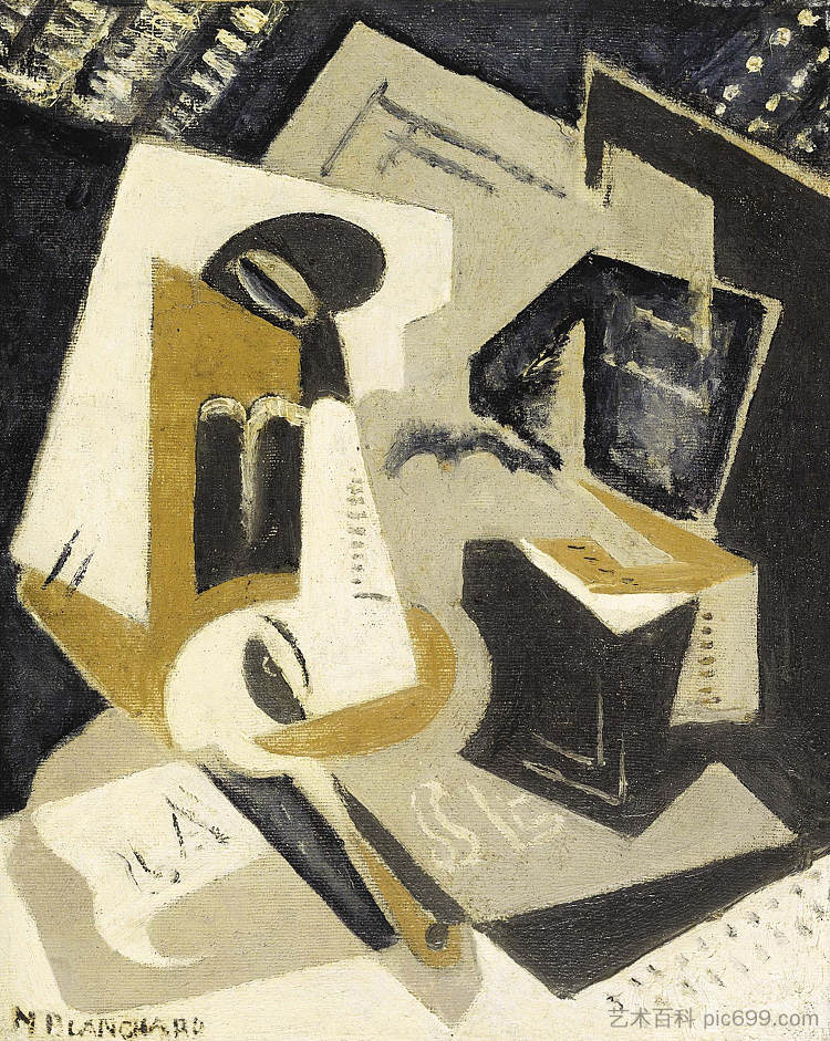 立体主义构图 Cubist Composition (c.1918)，玛丽亚·布兰查德