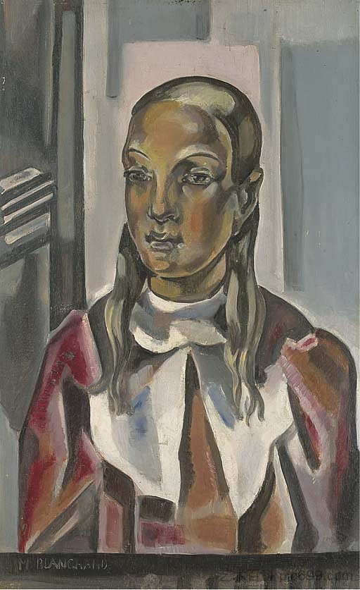 一个年轻女子的肖像 Portrait De Jeune Femme (1924 - 1925)，玛丽亚·布兰查德