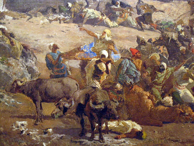 得土安战役（局部） The Battle of Tetouan (detail) (1862)，玛丽亚·福尔图尼