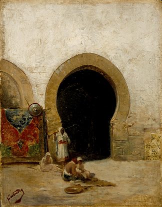 在塞拉格里奥的门口 At the gate of the Seraglio (1870)，玛丽亚·福尔图尼