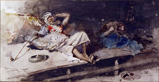 吸食鸦片的人 The opium smoker (1867)，玛丽亚·福尔图尼