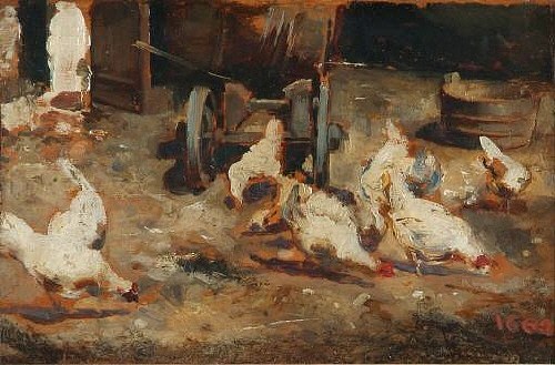 母鸡 Hens (1864)，玛丽亚·福尔图尼