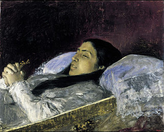 临终前的德尔·卡斯蒂略小姐 Miss Del Castillo on her deathbed (c.1871)，玛丽亚·福尔图尼