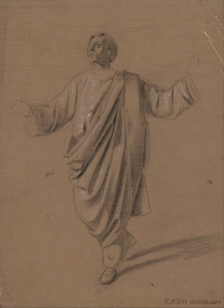 男性形象的学术研究 Academic study of a male figure (1856 - 1858)，玛丽亚·福尔图尼