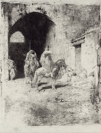 得土安的卡斯巴哈卫队 Casbah guard in Tetouan (c.1861)，玛丽亚·福尔图尼