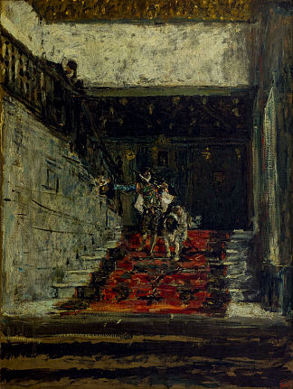 塞维利亚皮拉托斯之家的楼梯 The Stairs at the Casa De Pilatos, Seville，玛丽亚·福尔图尼