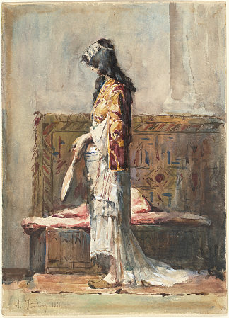 身着传统服饰的摩洛哥妇女 A Moroccan woman in traditional dress，玛丽亚·福尔图尼