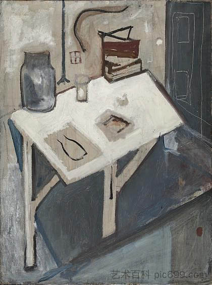 静物蓝 Still Life Blue (1932)，玛丽亚·海伦娜·维埃拉·达·席尔瓦