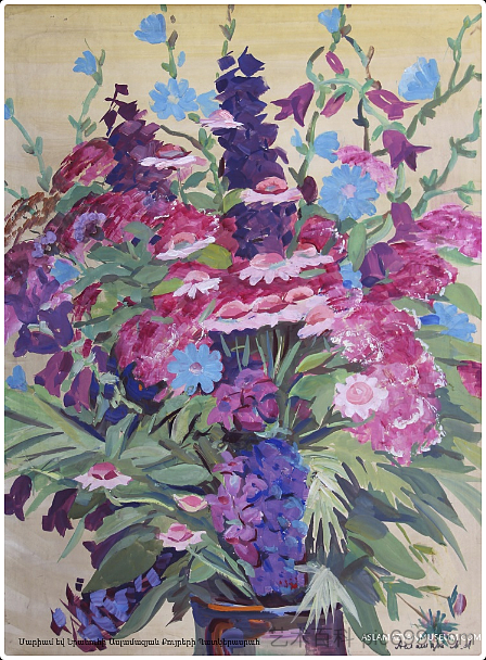 粉红色和天蓝色的花朵 Pink and sky-blue flowers (1974)，玛莉安·阿斯拉玛赞