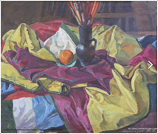 静物与调色刷 Still-life with pating brushes (1953)，玛莉安·阿斯拉玛赞