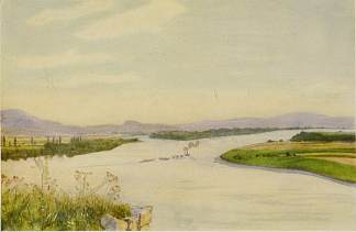 埃斯泰尔戈姆的多瑙河（格兰） THE DANUBE FROM ESZTERGOM (GRAN) (1909)，玛丽安·斯托克斯