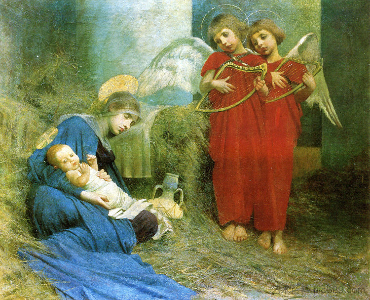 天使娱乐圣婴 Angels Entertaining the Holy Child，玛丽安·斯托克斯