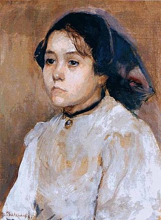 一个年轻女孩的肖像 Portrait of a Young Girl (1882)，玛丽·巴什基尔采夫