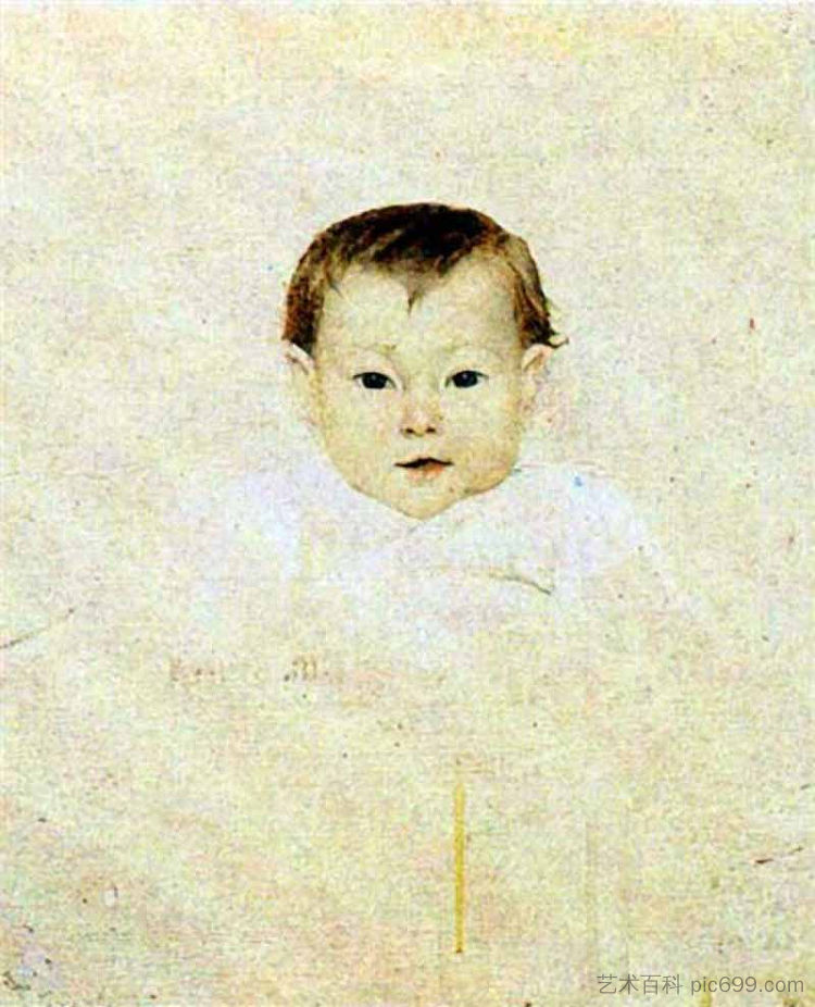 三个微笑。婴儿 Three Smiles. Baby (1883)，玛丽·巴什基尔采夫