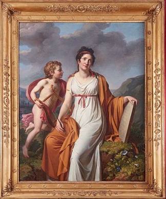 雷塞特·达克斯夫人的肖像 饰 萨福 Portrait of Madame de Reiset D’Arques as Sappho，玛丽·吉耶曼·伯努瓦