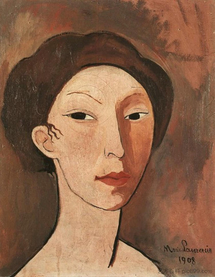 自画像 Self-Portrait (1908)，丽·罗兰珊