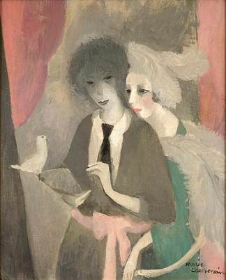 女人与鸽子 Woman with Dove (1919)，丽·罗兰珊