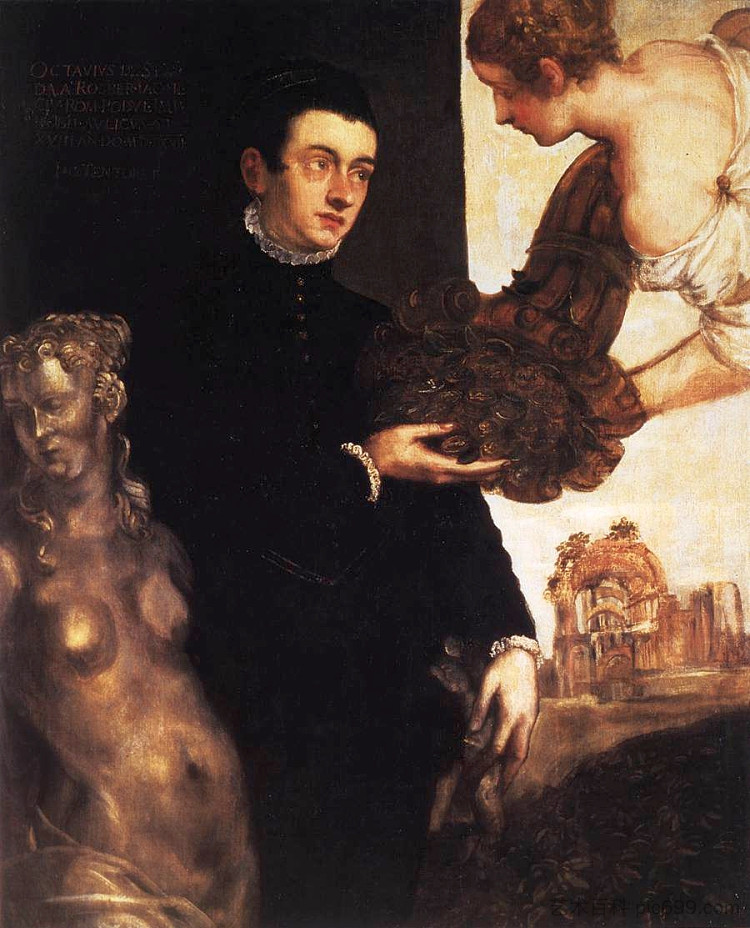 奥塔维奥·斯特拉达的肖像（归属） Portrait of Ottavio Strada (attributed) (1568)，玛利塔·鲁布斯提