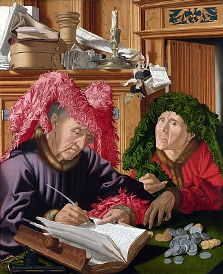 两个收税员 Two Tax-Gatherers (c.1540; Netherlands                     )，马里纳斯·凡·雷梅尔思维勒