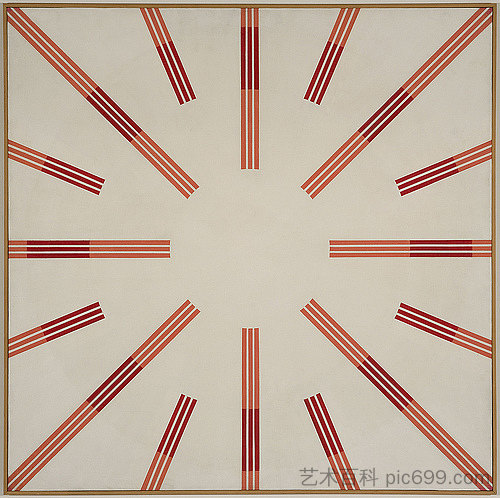 互补色调(至深红色)的对比度和同化的诱导效应 Effetti indotti di contrasto e di assimilazione di tonalità complementare (al rosso scuro) (1968),马里奥巴洛克