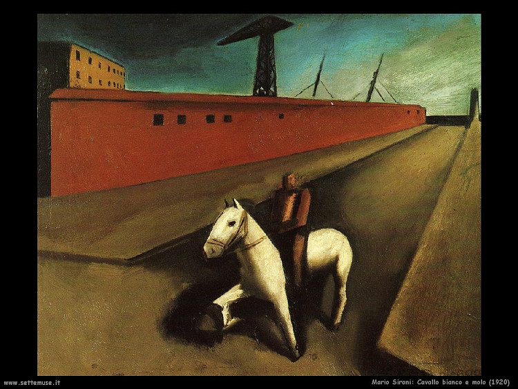 白马和码头 White horse and dock (1920)，马里奥·西罗尼