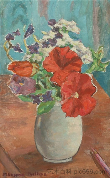 花瓶 VASE OF FLOWERS，玛乔丽·阿克·菲利普斯