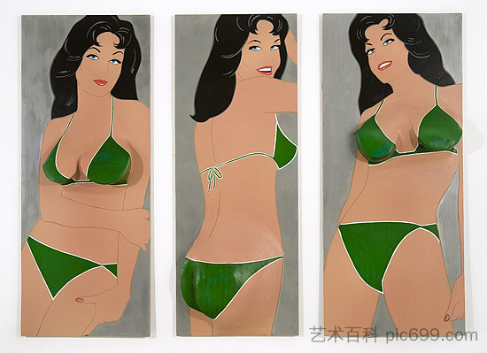 绿色三联画 Green Triptych (1963)，玛乔丽·斯特赖德