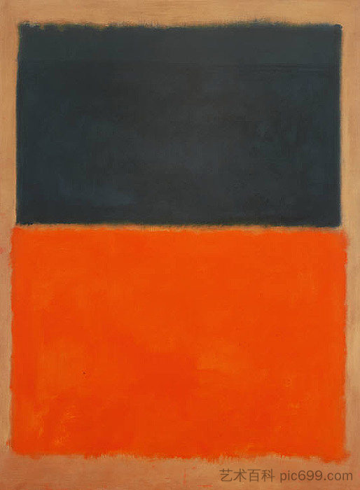 红色上的绿色和橘子 Green and Tangerine on Red (1956)，马克·罗斯科