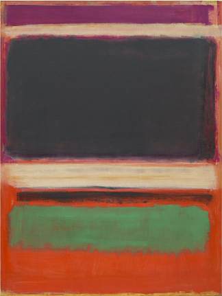 No.3/No.13（洋红色、黑色、橙色绿色） No.3/No.13 (Magenta, Black, Green on Orange) (1949)，马克·罗斯科