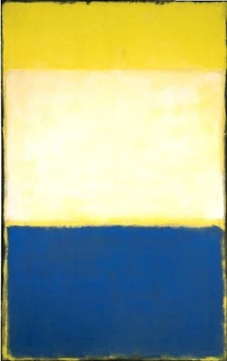 6号（黄色，白色，蓝色在黄色上灰色） No. 6 (Yellow, White, Blue Over Yellow on Gray) (1954)，马克·罗斯科