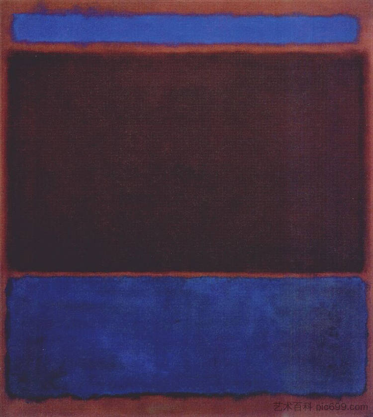 No. 3（亮蓝色、棕色、深蓝色的葡萄酒） No. 3 (Bright Blue, Brown, Dark Blue on Wine) (1962)，马克·罗斯科