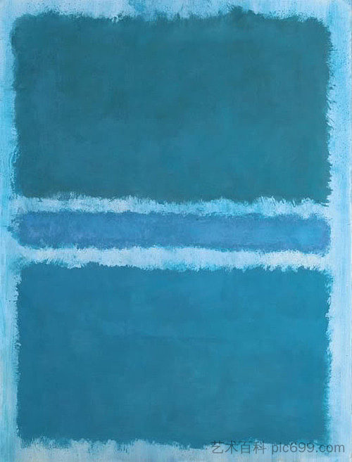 无题（蓝色除以蓝色） Untitled (Blue Divided by Blue) (1966)，马克·罗斯科