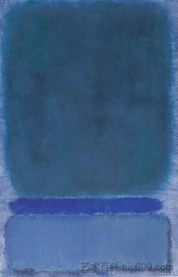 无题（蓝底绿字） Untitled (Green on Blue) (1968)，马克·罗斯科