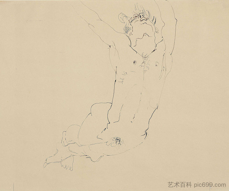 男性裸体 Male nude (1930 - 1940)，马克·托比