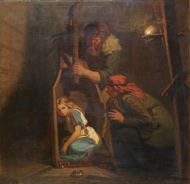 竖琴中的阿斯劳格 Aslaug in the Harp (1856)，貂埃斯基尔温格