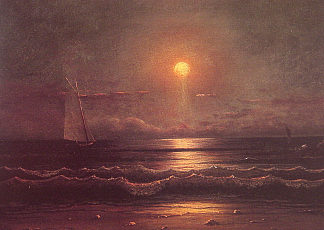 月光下航行 Sailing by Moonlight (1860)，马丁·约翰逊·赫德