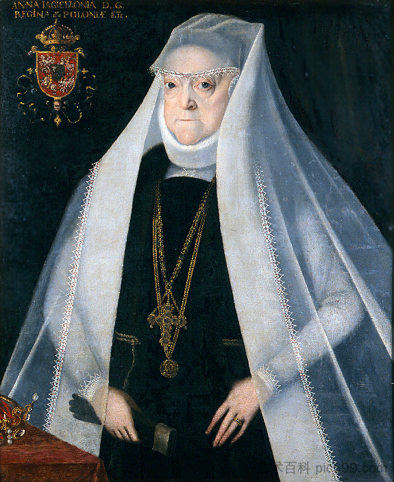 安娜·贾盖隆女王作为寡妇的肖像 Portrait of Queen Anna Jagiellon as a widow (c.1586; Poland  )，马丁·科伯