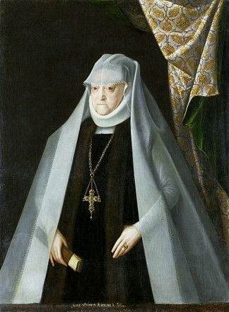 安娜·贾盖隆女王身着寡妇服装的肖像 Portrait of Queen Anna Jagiellon in a widow costume (c.1595)，马丁·科伯