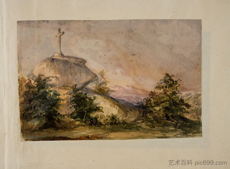 埃斯科里亚尔的绞刑架十字架 Cross of the Gallows in El Escorial (c.1858)，马丁·里科和奥尔特加