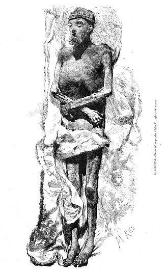 埃斯科里亚尔，查理五世皇帝的木乃伊，复制自生活 El Escorial, Mummy Of Emperor Charles V, Copied From Life (1872)，马丁·里科和奥尔特加