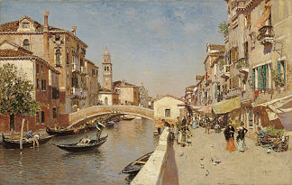 圣洛伦索河与圣乔治·德·格雷西钟楼，威尼斯 San Lorenzo River with the Campanile of San Giorgio Dei Greci, Venice，马丁·里科和奥尔特加