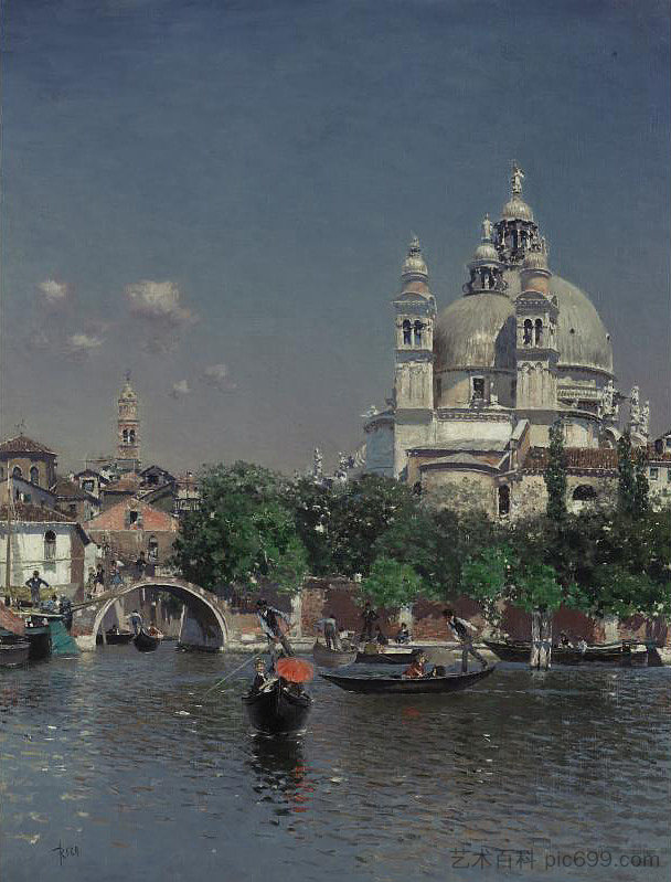 圣玛丽亚德拉礼炮教堂附近的威尼斯泻湖 Venetian Lagoon near the Church of Santa Maria Della Salute,马丁·里科和奥尔特加