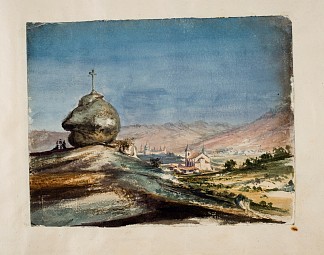 从绞刑架十字架上看埃斯科里亚尔 View of El Escorial from the Cross of the Gallows (c.1858)，马丁·里科和奥尔特加